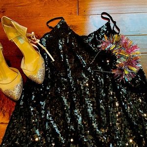 Black sequin party dress